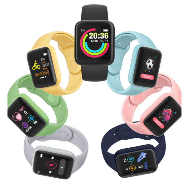 Macaron Color Watch Smart Bracelet RoHS - Blue New, Never Used - Android/iOS