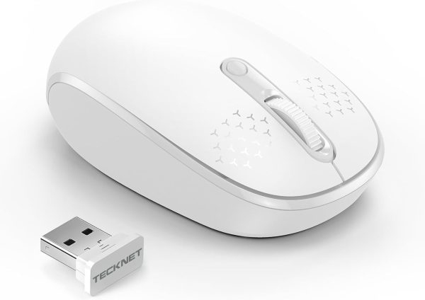 TECKNET Wireless Mouse for Laptop, 2.4G Quiet Computer Mouse with USB Receiver