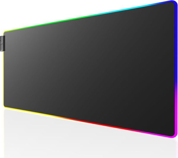 KTRIO Gaming Mouse Pad with Stitched Edges - 31.5 x 11.8 in, Black