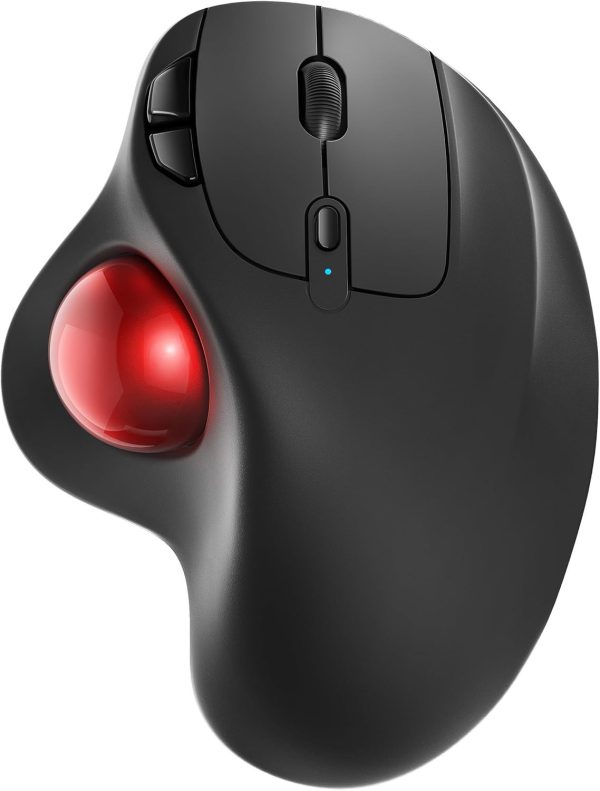 Nulea M501 Wireless Trackball Mouse, USB & Bluetooth - Red