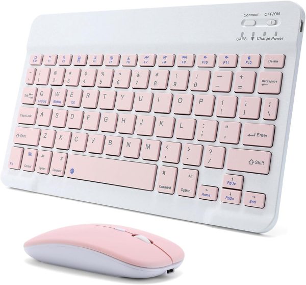 Rechargeable Bluetooth Keyboard and Mouse Combo for iPad, Ultra-Slim Portable