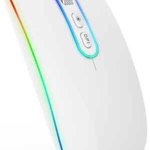 Wireless Bluetooth 2.4G Dual-Mode Slim Rechargeable Mouse For Laptop Mac iPad