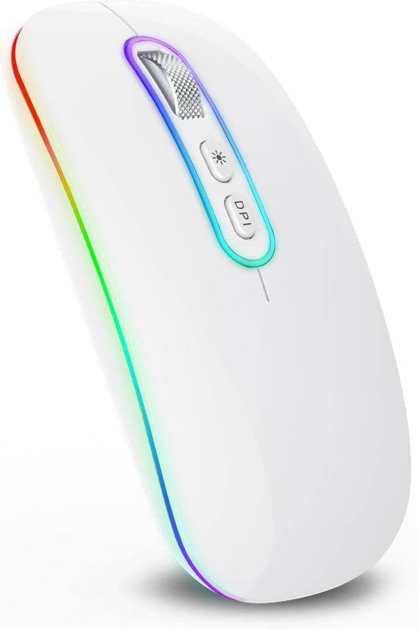 Wireless Bluetooth 2.4G Dual-Mode Slim Rechargeable Mouse For Laptop Mac iPad