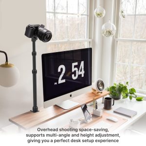 Adjustable Camera Desk Mount Stand with Ballhead - Lightweight Stand