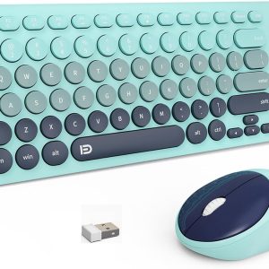 Wireless Keyboards and Mouse Combo - 2.4GHz USB Cordless, Cute Wireless Keybo...