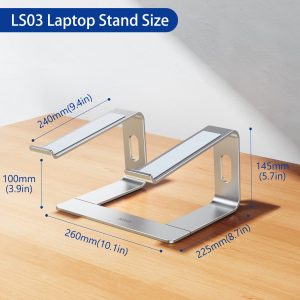 Besign LS03 Aluminum Laptop Stand New Ergonomic Detachable Rise Holder 10”-15.6”