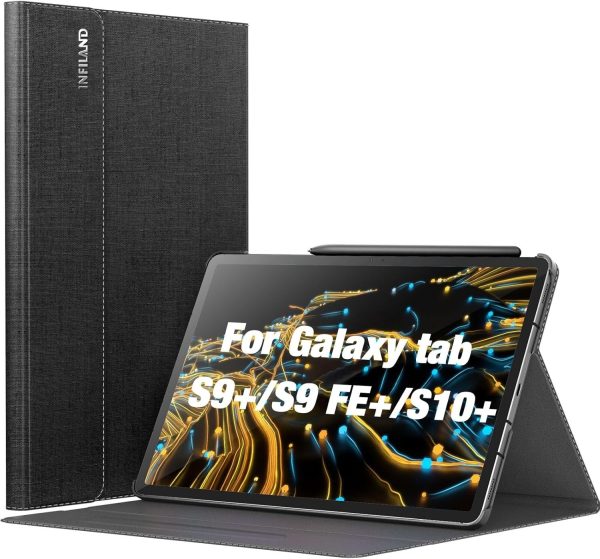 INFILAND Galaxy Tab S10+ Plus 2024/ S9+ Plus/ S9 FE Plus Case, Multi-Angle Stand