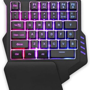RedThunder One Handed Gaming Keyboard RGB Backlit 35 Keys Portable Mini Gaming