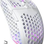 SOLAKAKA SM600 White Wireless Gaming Mouse,8000 DPI Tri-Modes BT5.1/Type-C Wired
