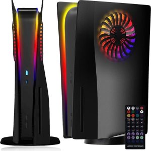 Faceplate with RGB Light Strip and Cooling Vents for PS5 Pro