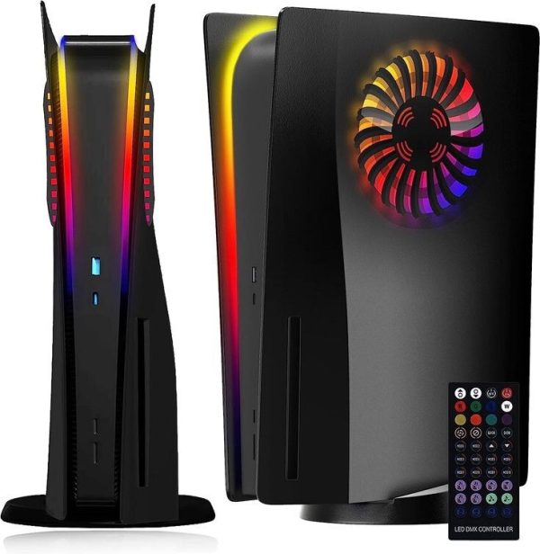 Faceplate with RGB Light Strip and Cooling Vents for PS5 Pro