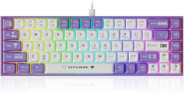 NACODEX AK680 65% Compact Mechanical Wired Keyboard for Window PC Gamer