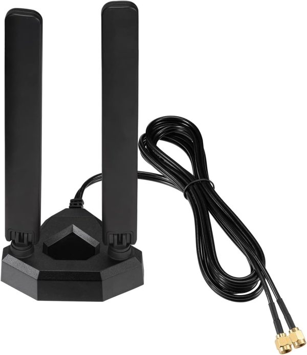 Eightwood WiFi 6E Tri-Band Antenna 6GHz 5GHz 2.4GHz Gaming WiFi Antenna Magnetic