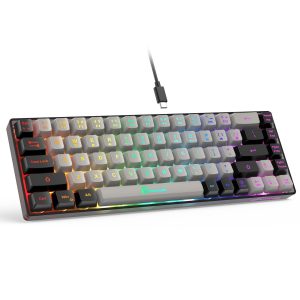GEODMAER 65% Gaming Keyboard, Wired Backlit Mini Keyboard