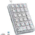 AULA 21 Key Tri-Mode Number Pad, Transparent Numpad Wireless, Hot Swappable Mech