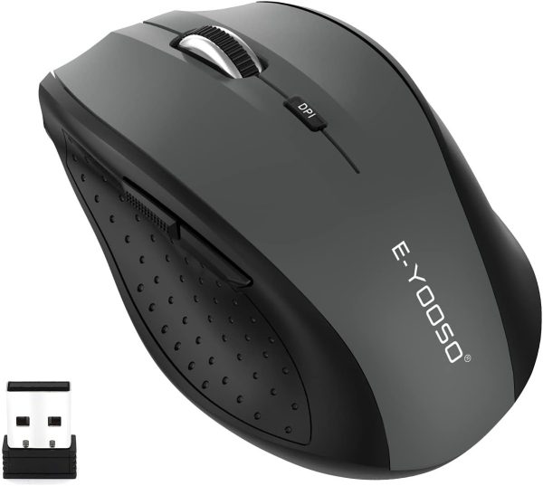 E-YOOSO Wireless Mouse for Laptop, Portable Optical Computer Mouse, 6 Buttons, C