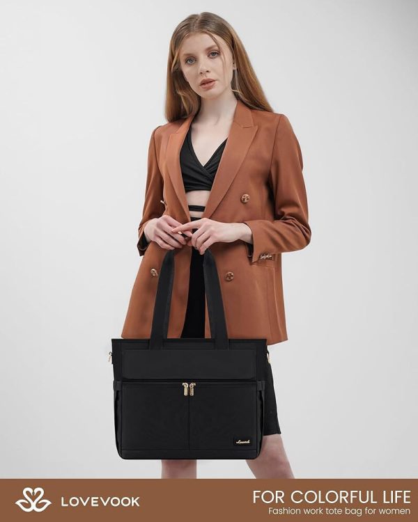 LOVEVOOK Work Bags for Women 15.6 Inch Work Tote Bags with Laptop Compartment