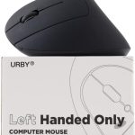 Left-Handed Black Ergonomic Vertical Wireless Mouse 6 Buttons Rechargeable